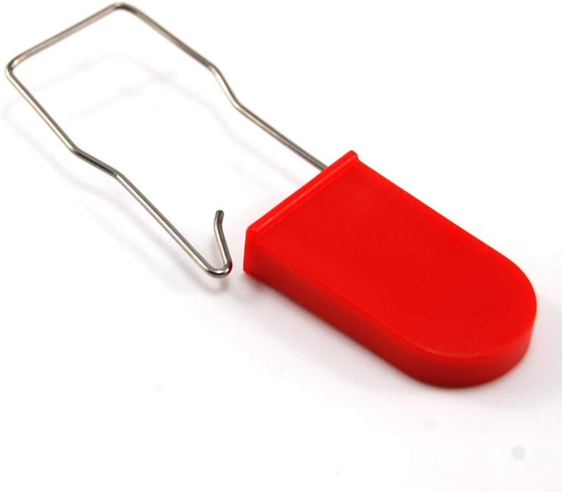 Rasunkae 500pcs Security Metal Wire Padlocks, Plastic Security Seals Disposable Anti-Tamper Tag Locks with Numbered Anti Tamper Tag Hasps (Red, 500pcs) - Image 3
